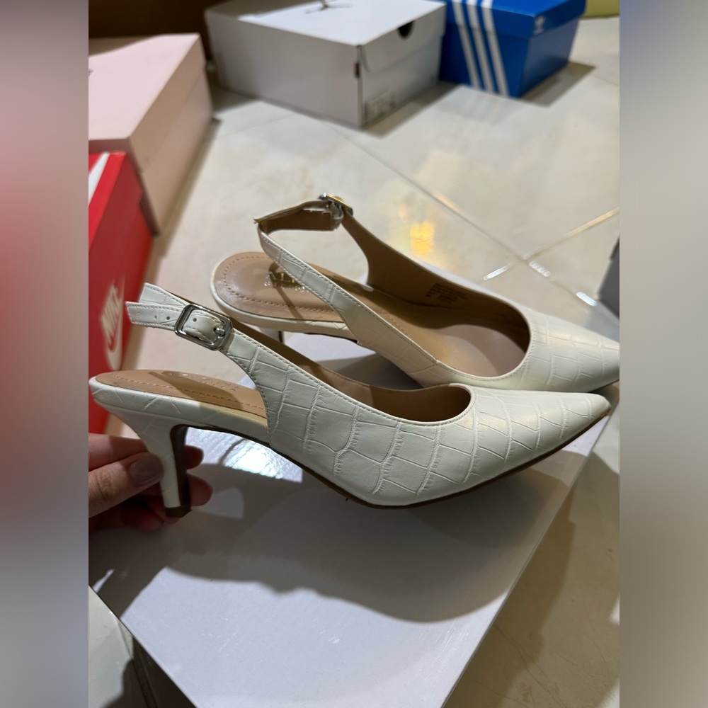 Alfani women white heels
